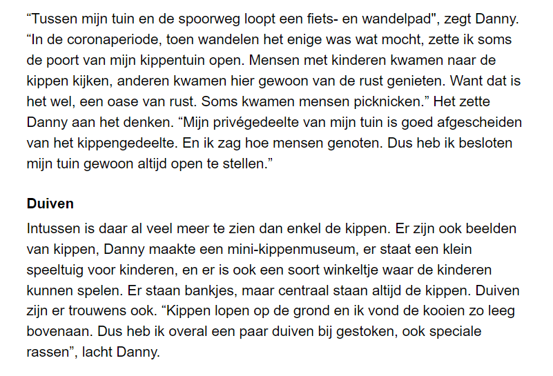 Pagina 5 van het HLN-artikel over De Kippentuin