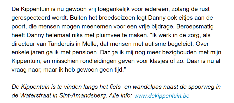Pagina 7 van het HLN-artikel over De Kippentuin
